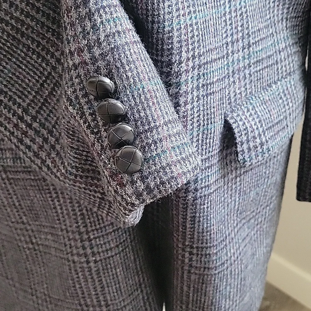 Vintage Woolrich Blazer Plaid Wool Blue Multicolor Excellent Condition